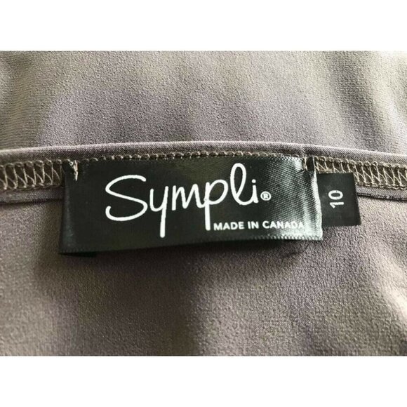 SYMPLI Tunic Blouse Top Size 10 Gray Stretchy Jersey Knit Zippered Shoulders EUC - Picture 7 of 8